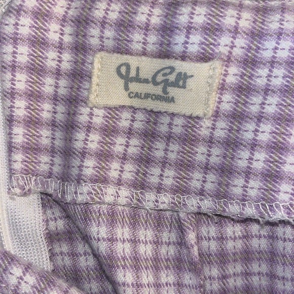 Brandy Melville Purple and White Plaid double front slit mini skirt sz XS - S - Picture 9 of 9